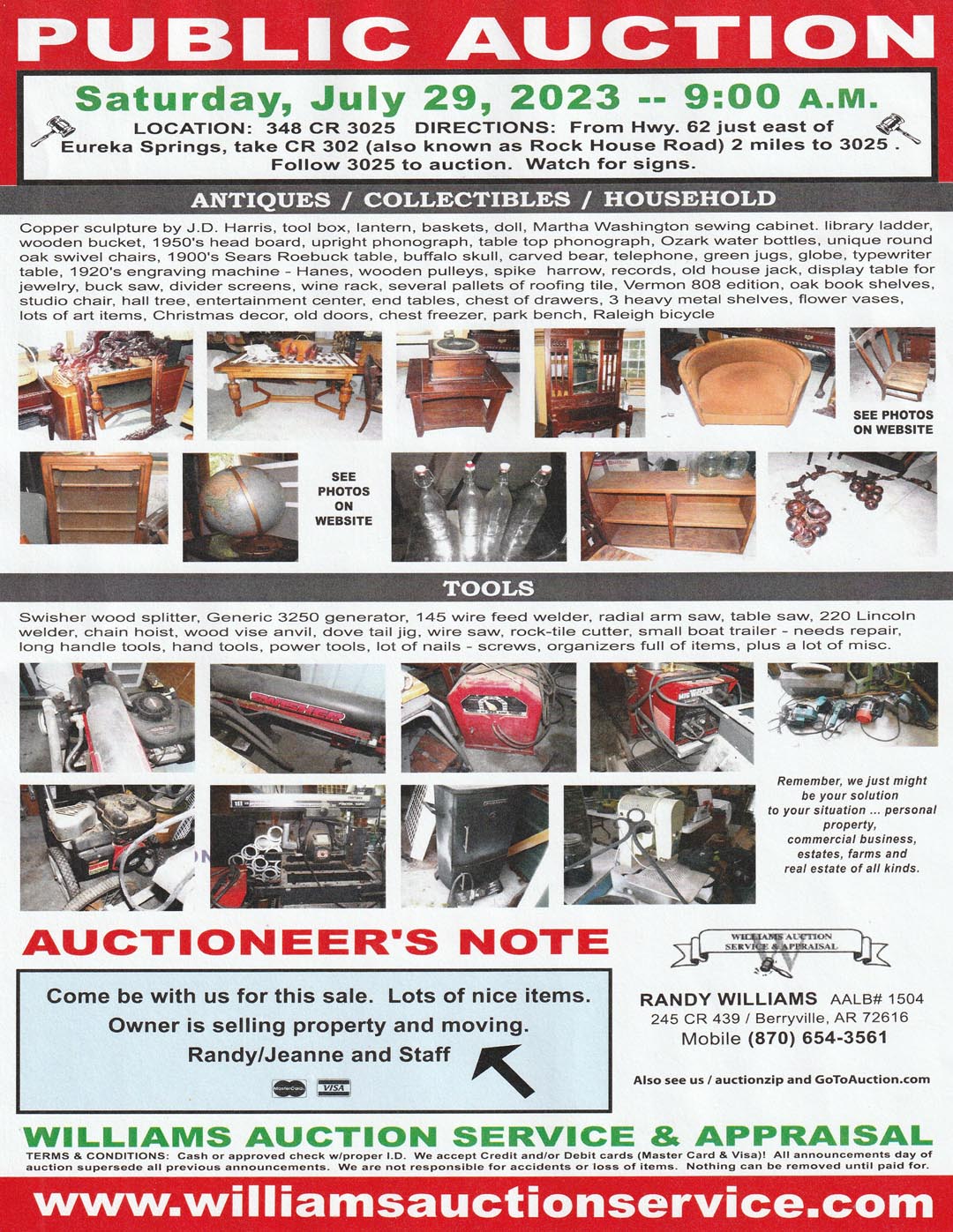 July 15 Public Auction